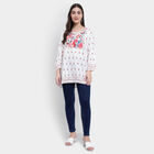 3/4th Sleeves Straight Kurti, White, small image number null