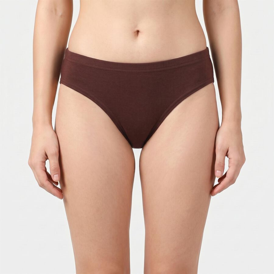 Women's Brown Regular Fit Panty, भूरा, large