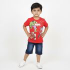 Boys' 100% Cotton Half Sleeves T-Shirt, Red, small