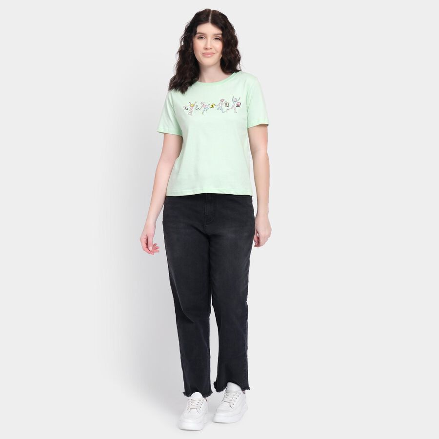 Ladies' Round Neck T-Shirt , निऑन ग्रीन, large image number null