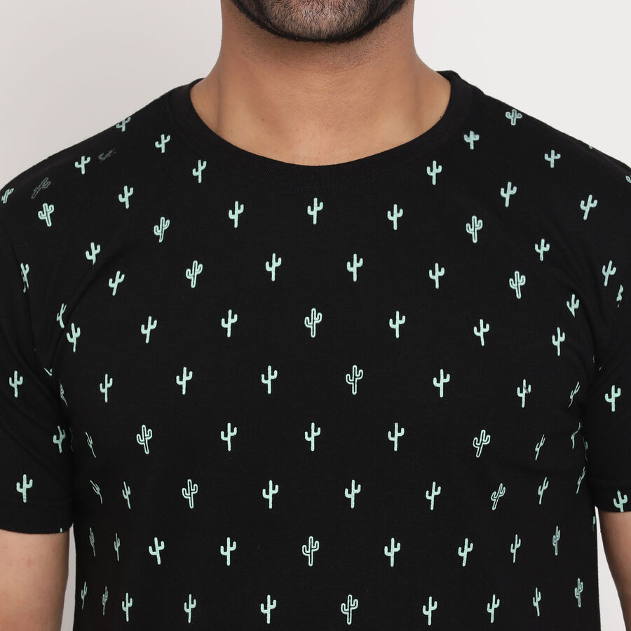Round Neck T-Shirt, Black, large image number null