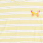 Girls Soft Yellow Round Neck Casual T-Shirt, पीला, small