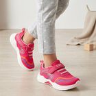 Girls Pink Velcro Strap Sneakers, Pink, small