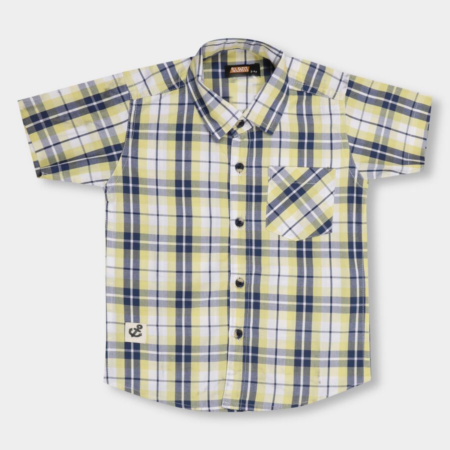 Boys' 100% Cotton Casual Shirt , नेवी ब्लू, large image number null