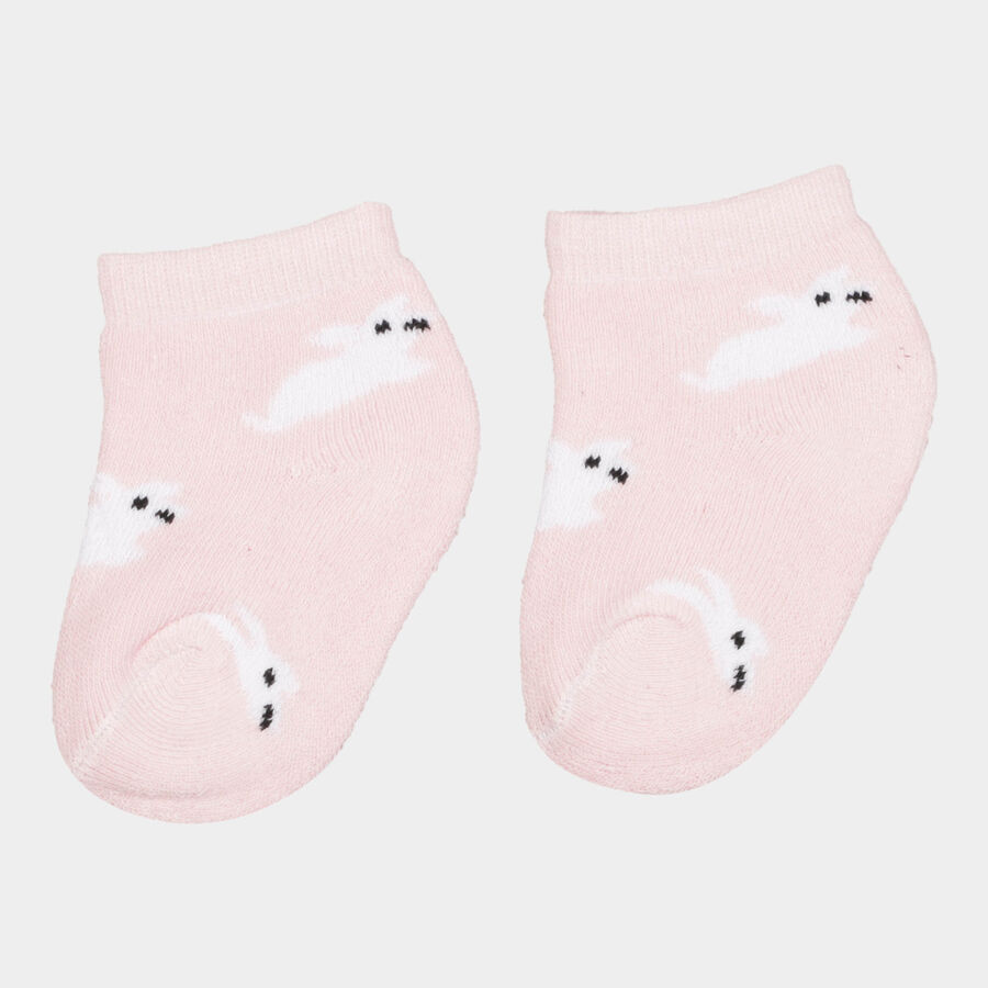 Infants Cotton Stripes Socks, Pink, large image number null