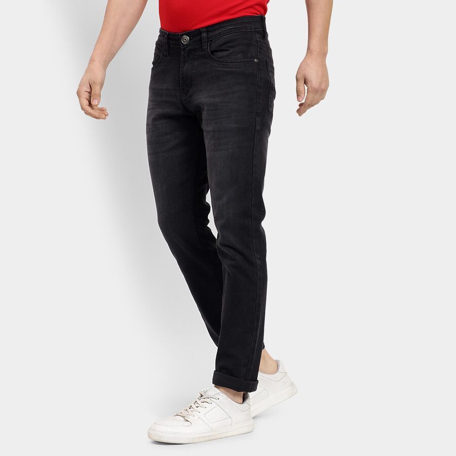 Men's Slim Fit Jeans , Black, large image number null
