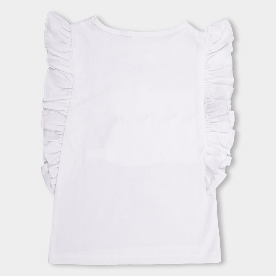 Girls' 100% Cotton T-Shirt , White, large image number null