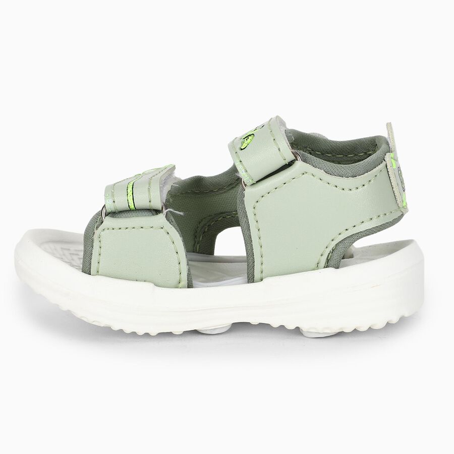 Boys' Green Velcro Strappy Sandals, Green, large