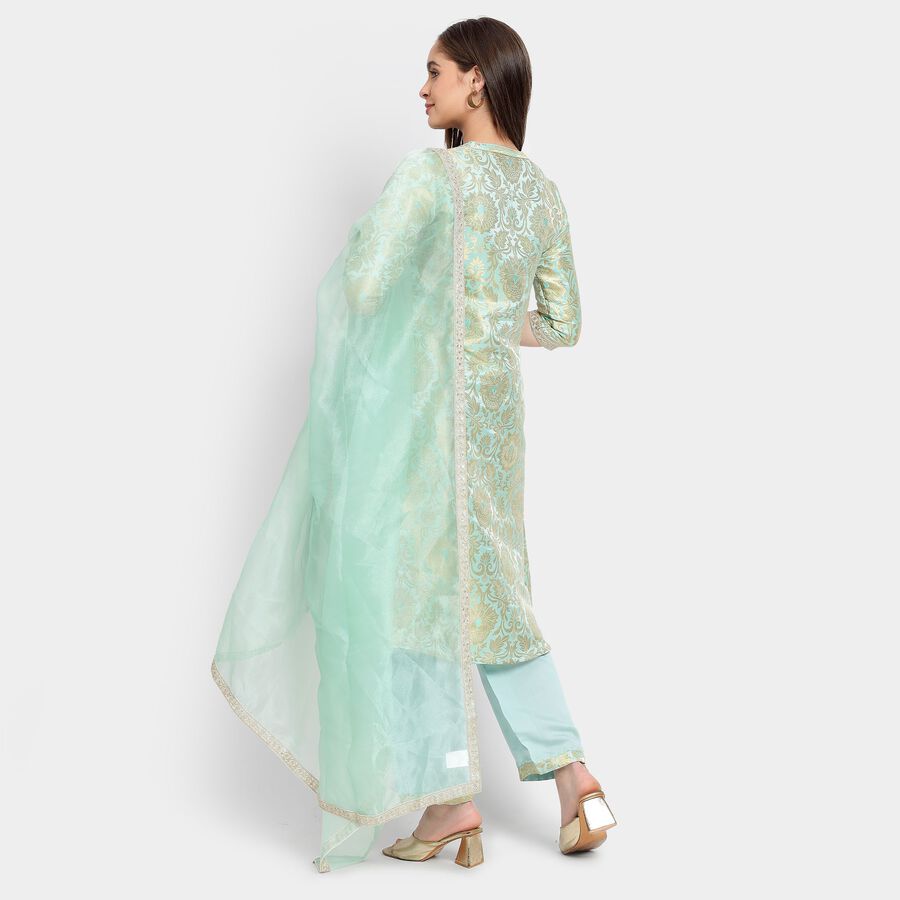 Ladies' Kurta Pyjama Set with Dupatta, Light Blue, large image number null