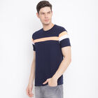 Stripes Round Neck T-Shirt, Navy Blue, small image number null