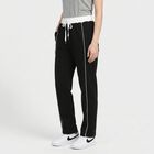 Women's Black Side-Striped Track Pants, काला, small