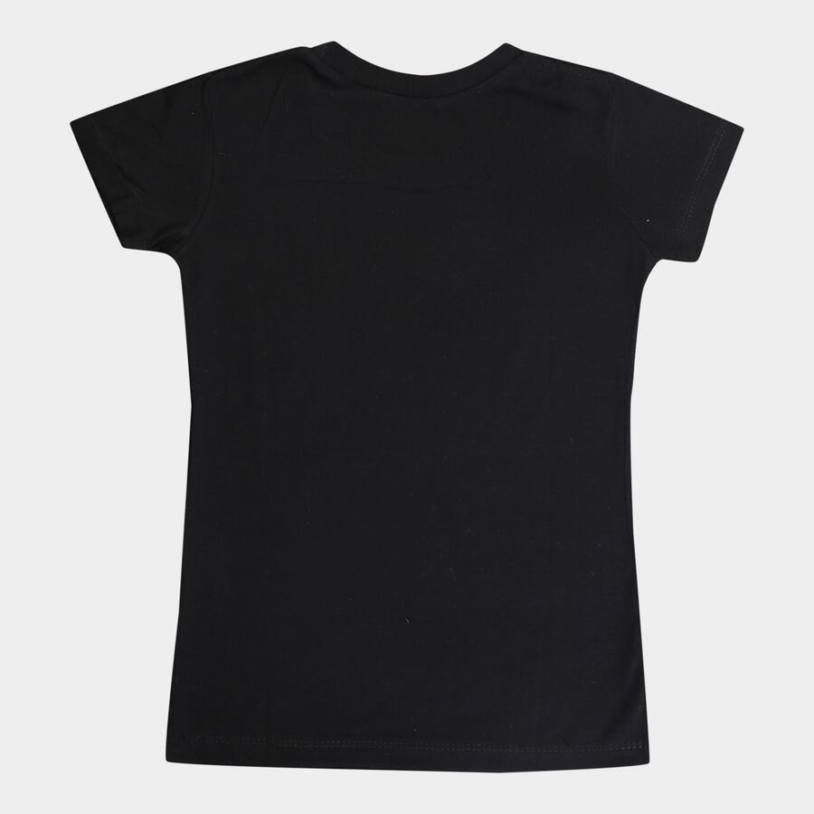 Girls Short Sleeve T-Shirt, Black, large image number null
