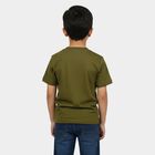 Boys Olive Green Round Neck Regular Boys T-Shirt, ओलिव, small