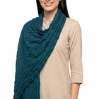 Women's Blue Solid Dupatta, Mid Blue, small