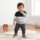 Infants Green 100% Cotton Crew Neck Pullover Sweatshirt, Dark Green, small