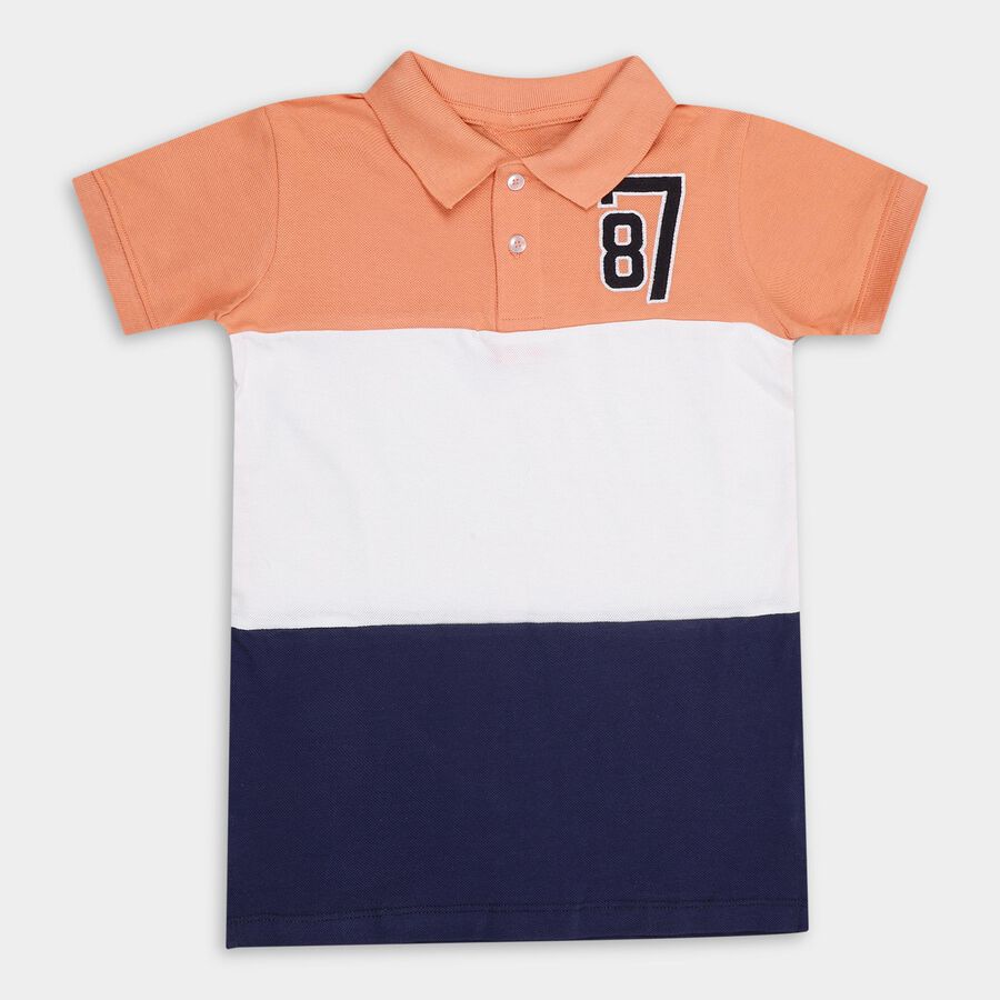 Boys' 100% Cotton Half Sleeves T-Shirt , नारंगी, large image number null