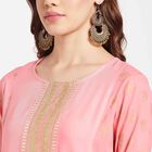 Embroidered Kurta, Light Pink, small image number null