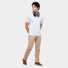 Men's Light Blue Cotton Polo Neck Printed T-Shirt, Light Blue, small