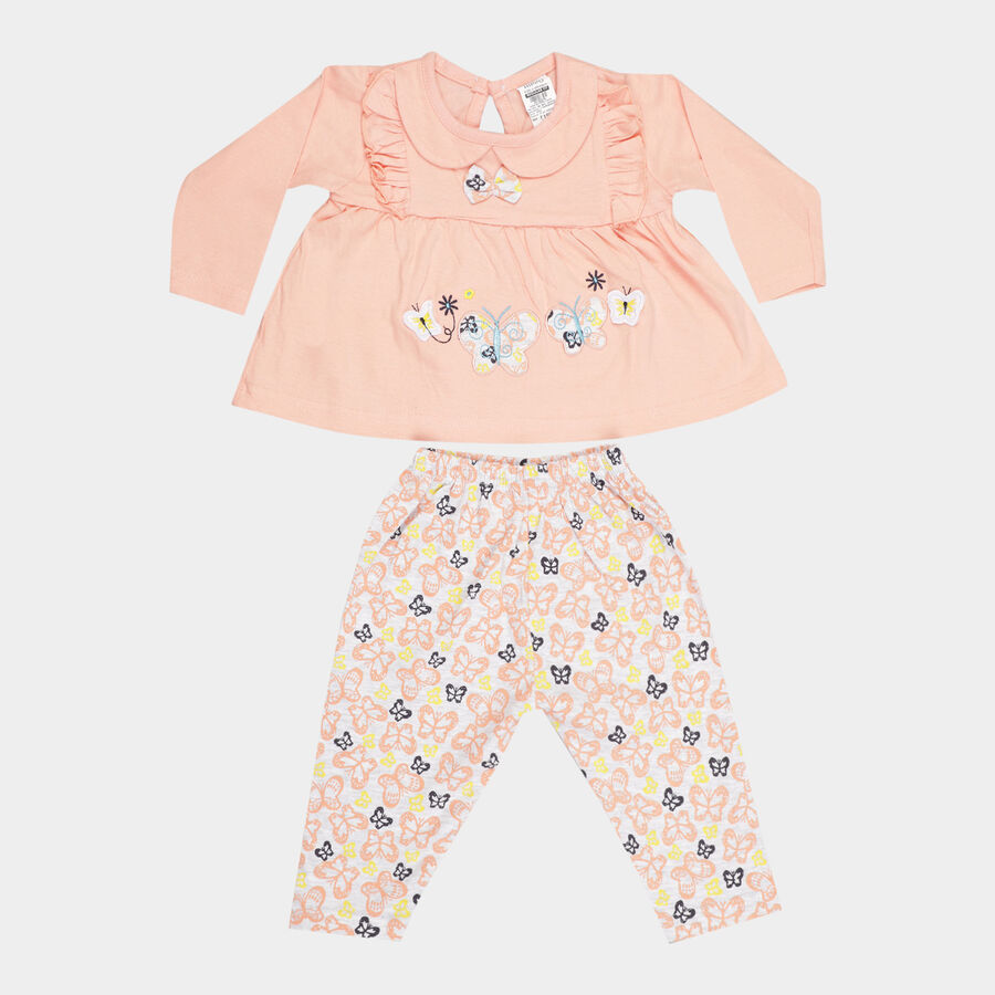 Infants Cotton Hipster Set, Peach, large image number null