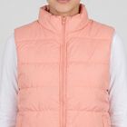 Women's Light Pink High Neck Puffer Jacket, Light Pink, small