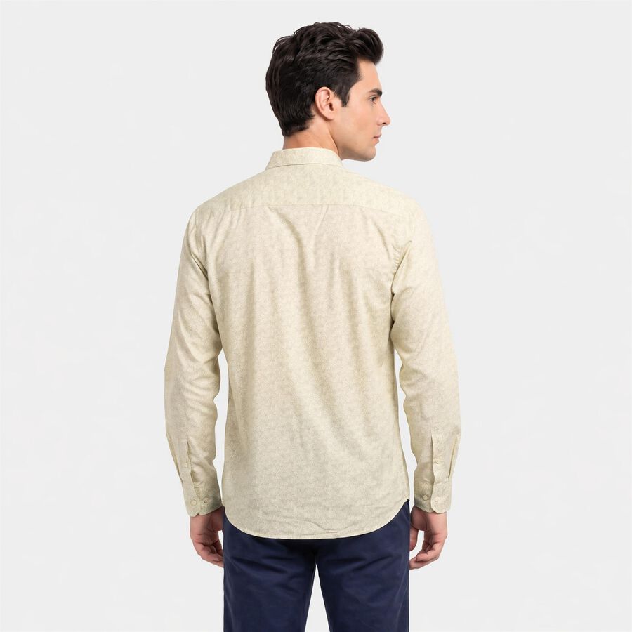 Men's Light Green Cotton Long Sleeve Casual Shirt, Light Green, large