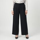Women's Black Wide-Leg Trousers, काला, small