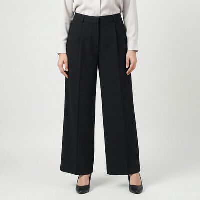 Women's Black Wide-Leg Trousers