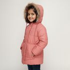 Girls Light Pink Hooded Casual Jacket, हल्का गुलाबी, small image number null