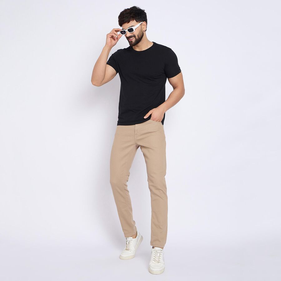 Men's Slim Fit Casual Trousers , Khaki, large image number null