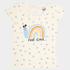 Infants Cotton Printed T-Shirt, Off White, small image number null