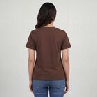 Ladies' Round Neck T-Shirt, Brown, small