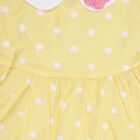 Girls' Light Yellow Polka Dot Peter Pan Collar Frock, Yellow, small image number null