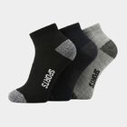 Men's Ankle Length Pack of 3 Socks ( Grey, Charcoal Black ), Charcoal, small