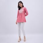 Women's Pink Embroidered Mandarin Collar Kurta, गुलाबी, small image number null