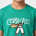 Boys Green Crew Neck Regular Boys T-Shirt, Dark Green, small