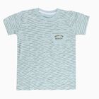 Boys Light Blue Cotton Round Neck Casual T-Shirt, एक्वा, small