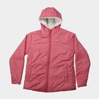 Girls' Pink Hooded Puffer Jacket, Pink, small