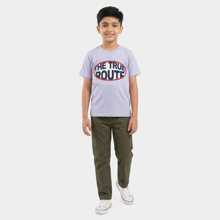 Boys' Half Sleeves T-Shirt, हल्का नीला, large