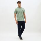 Men's Light Sage Green Cotton Polo Neck Printed T-Shirt, Light Green, small image number null