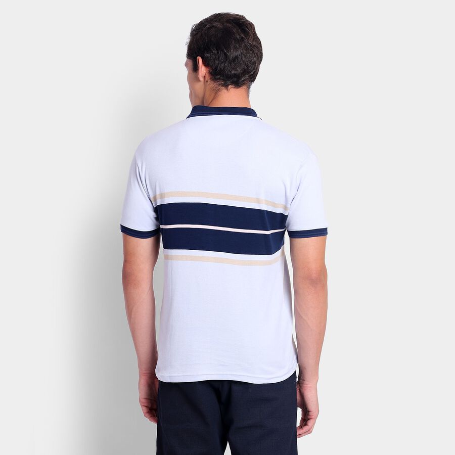 Men's100% Cotton Collared Half Sleeves T-Shirt, Light Blue, large image number null