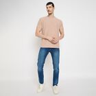 Men's Round Neck Half Sleeves T-Shirt , गुलाबी, small