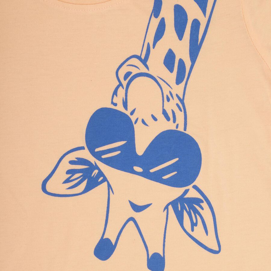 Boys' Half Sleeves T-Shirt , Peach, large image number null
