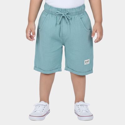 Boys' Light Blue Regular Fit Drawstring Jamaican Shorts