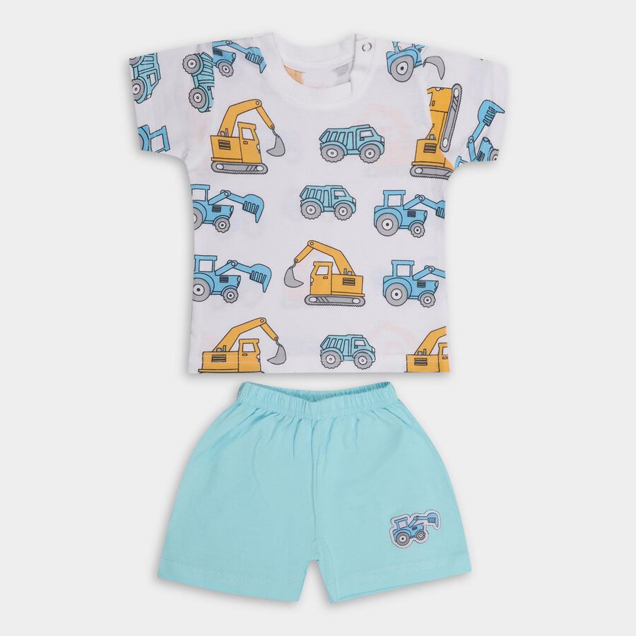 Infant Boys' 100% Cotton Baba Suit , एक्वा, large
