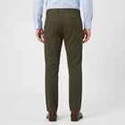 Men's Olive Green Slim Fit Chino Trousers, ओलिव, small