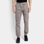 Men's 100% Cotton Slim Fit Casual Trousers, हल्का ग्रे, small image number null