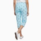 Girls' Light Sky Blue Printed Cotton Blend Capri, Aqua, small image number null