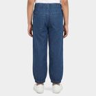 Girls Blue Jogger Fit Lace Trim Jeans, Light Blue, small