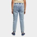 Boys Light Blue Jogger Fit Cargo Jeans, हल्का नीला, small image number null