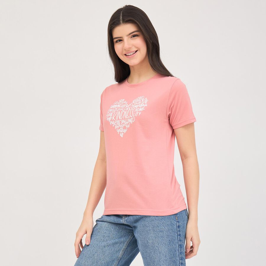 Ladies' Round Neck T-Shirt , Pink, large image number null